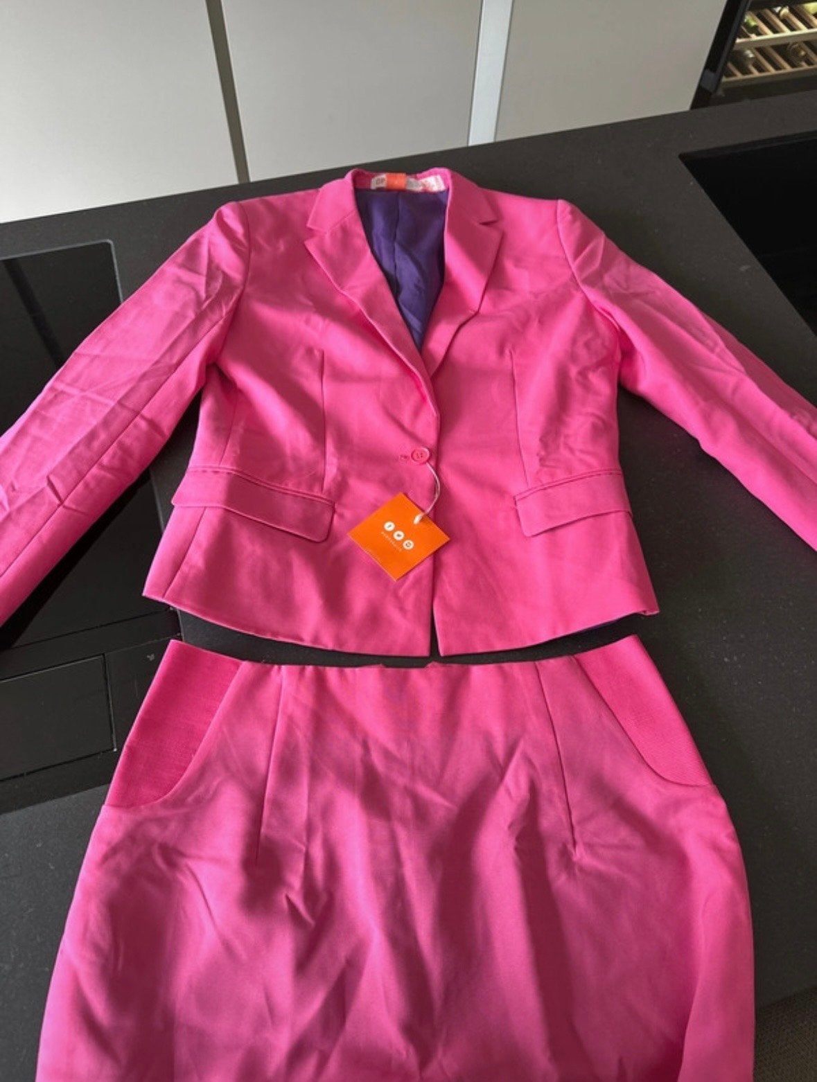 Nieuw Opposuits Carnaval Pak - Roze Blazer & Rok (Maat L), Carnaval, Maat 42/44 (L), Nieuw, Ophalen of Verzenden
