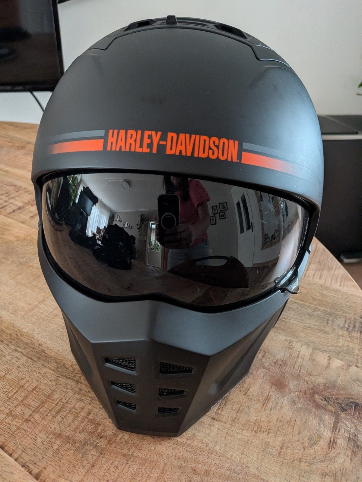 Harley Davidson helm XL mat zwart met helmhoes, Overige merken, Ophalen of Verzenden, Tweedehands, XL