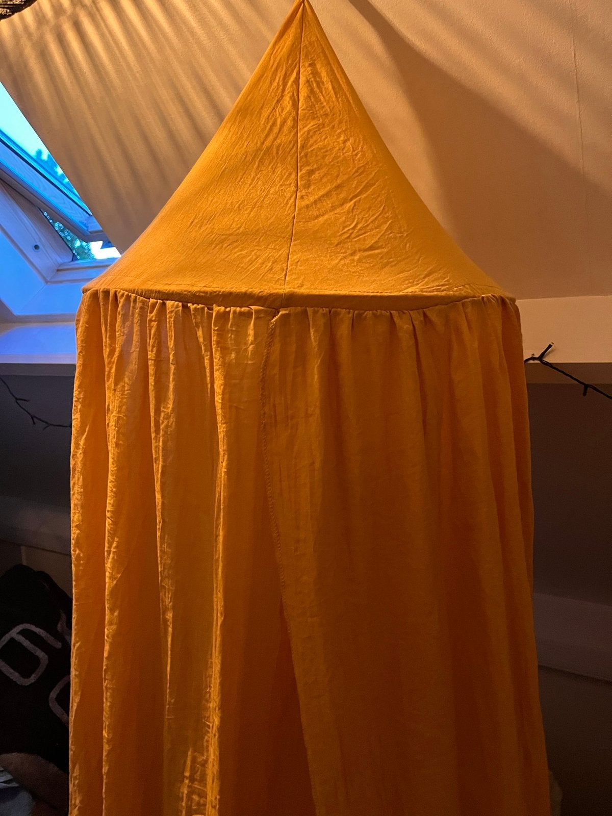 Oker Gele bedhemel/klamboe voor kinderbed, Ophalen of Verzenden, Zo goed als nieuw, 180 cm of meer, 100 cm of meer