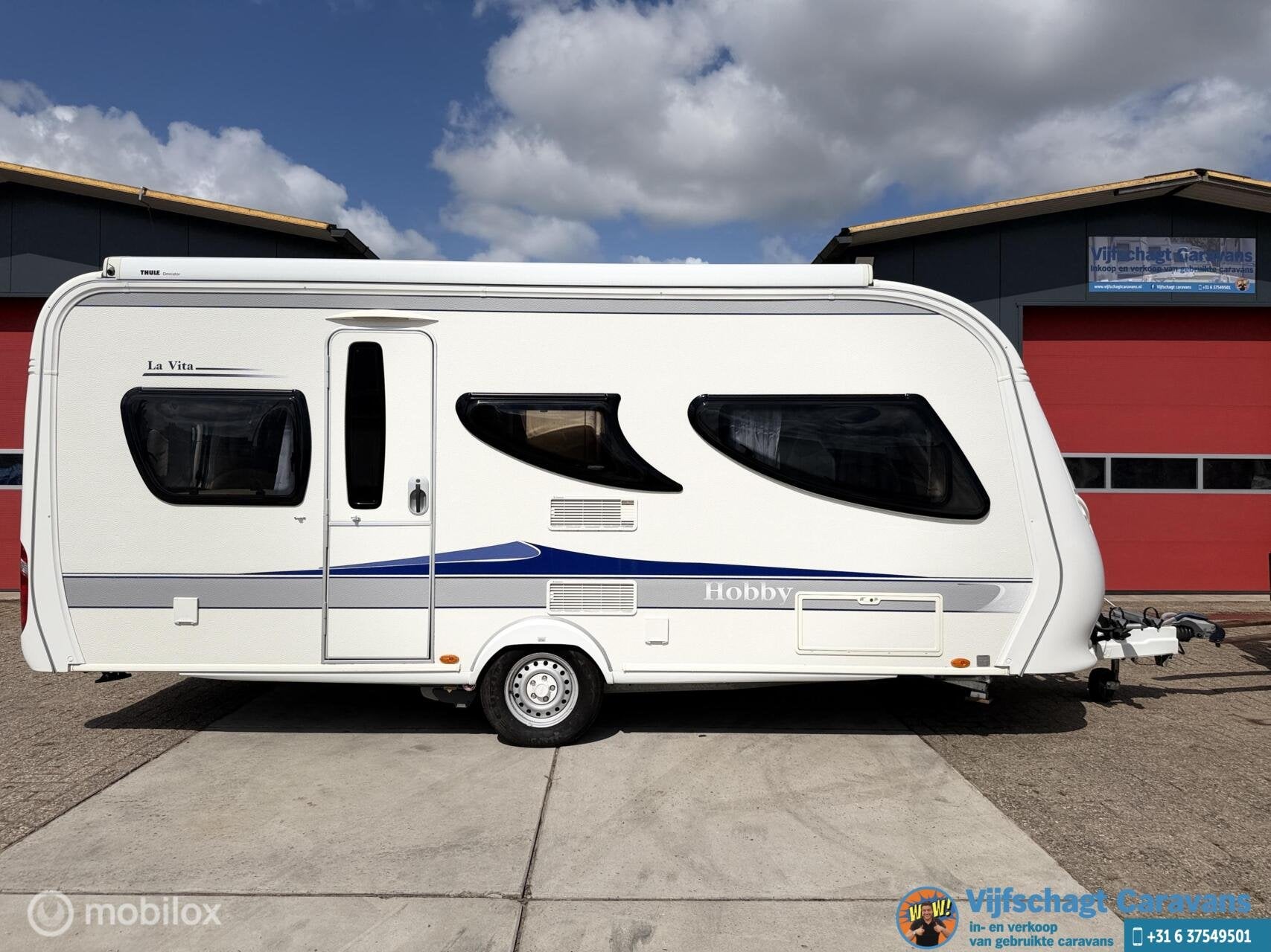 Hobby La Vita 495 UL incl Luifel en Mover, Caravans en Kamperen, Caravans, Hobby, Bedrijf, Tot en met 4, 1000 - 1250 kg