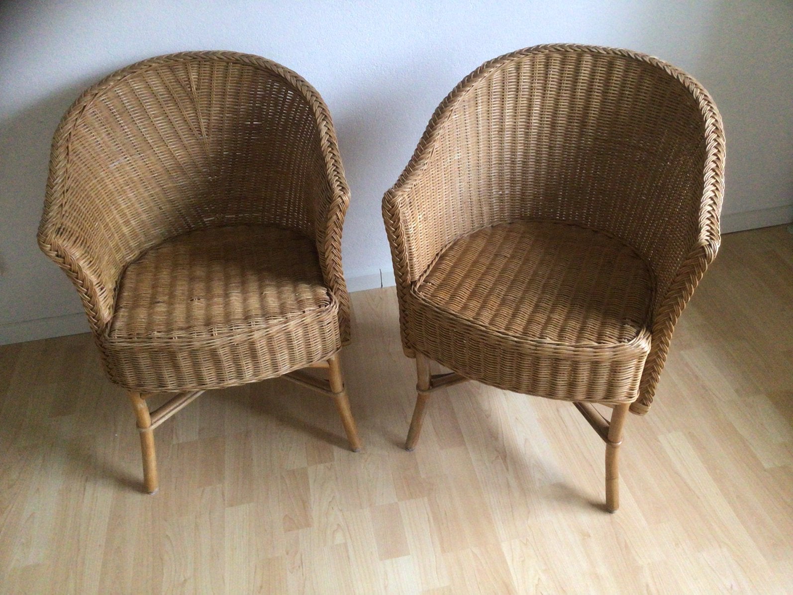 Rotan stoelen, Ophalen, Gebruikt, Twee, Bruin