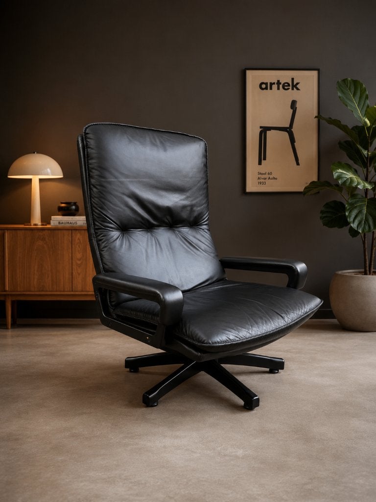 King Chair van WK Möbel in prachtige staat, Huis en Inrichting, Fauteuils, Ophalen, 75 tot 100 cm, Leer, Zo goed als nieuw