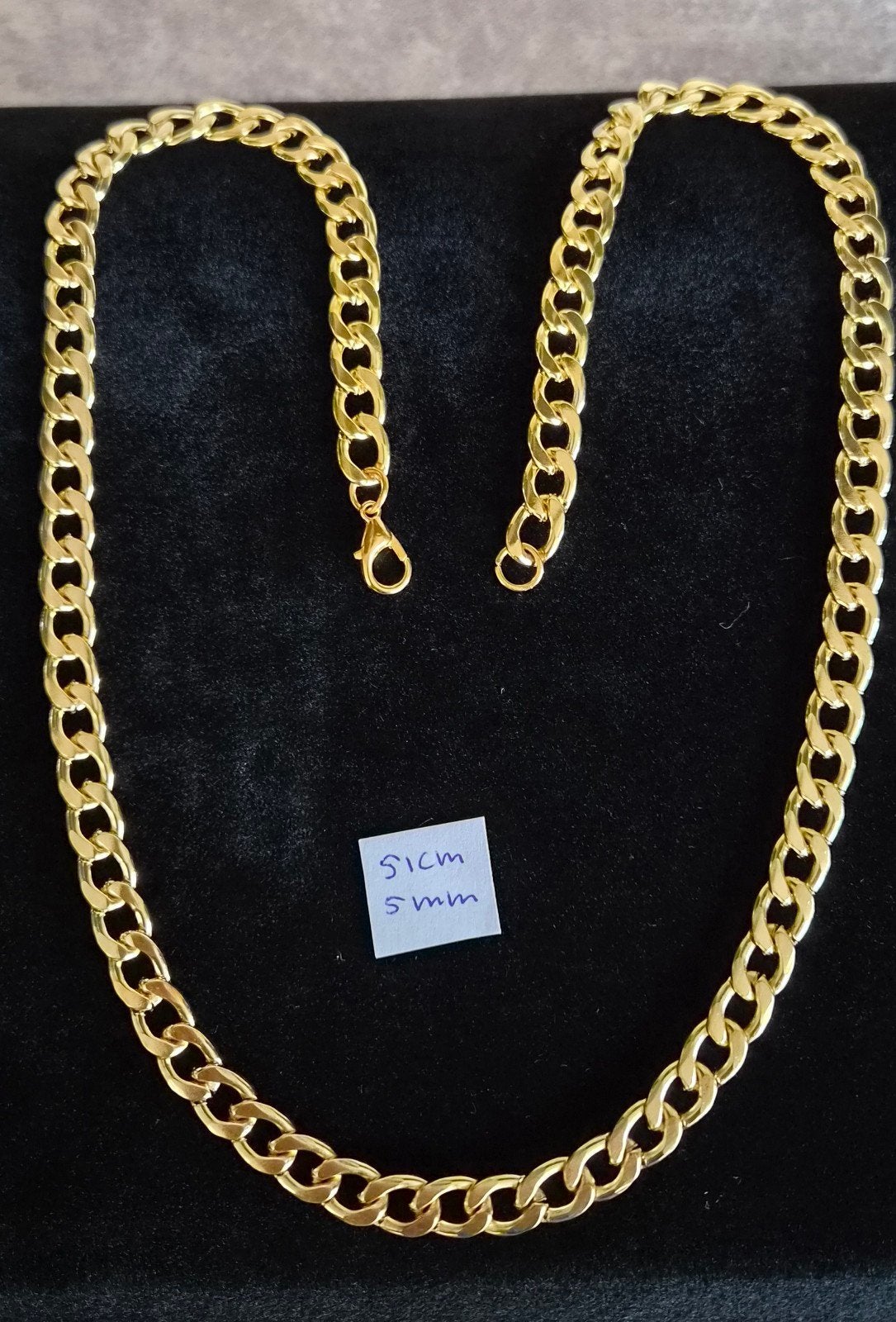 Stoere Cubaanse ketting 51cm 5mm, Sieraden, Tassen en Uiterlijk, Kettingen, Ophalen of Verzenden, Nieuw, Goud
