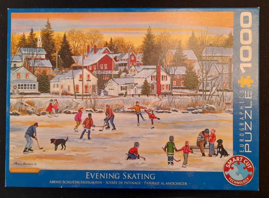 Puzzel Eurographics Smart cut Evening Skating 1.000 stukjes, Ophalen of Verzenden, 500 t/m 1500 stukjes, Zo goed als nieuw