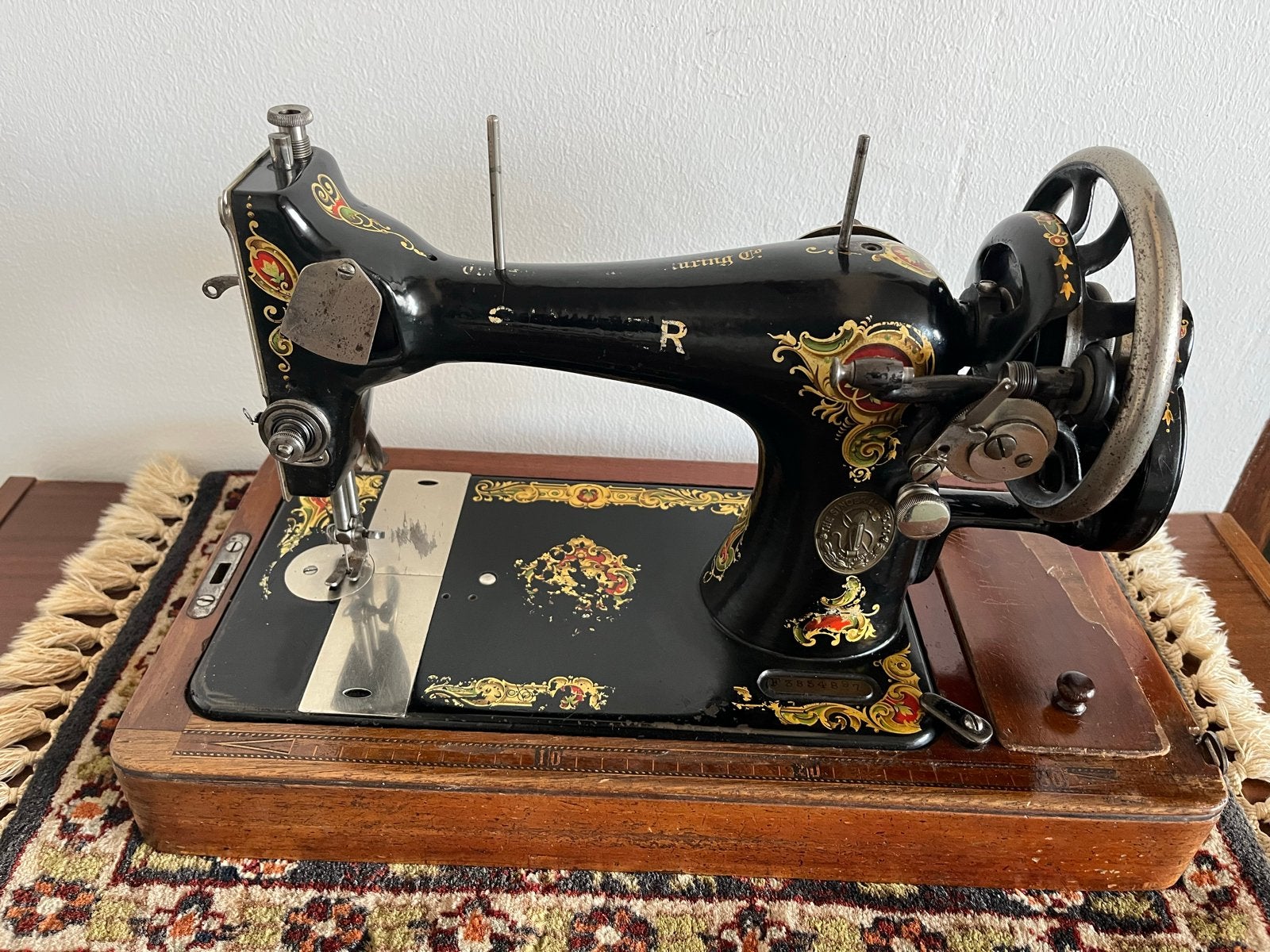 Antieke Singer Naaimachine met Houten Kap, Ophalen of Verzenden