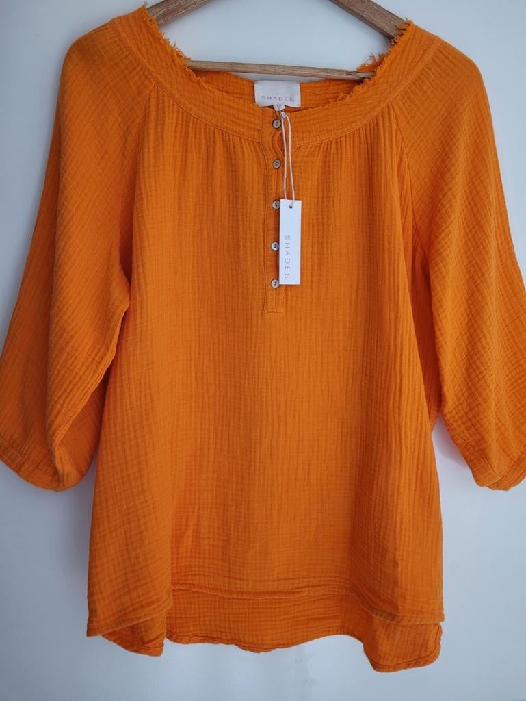 Shades Antwerp / Ganni dames blouse oranje m, Kleding | Dames, Ophalen of Verzenden, Zo goed als nieuw, Oranje