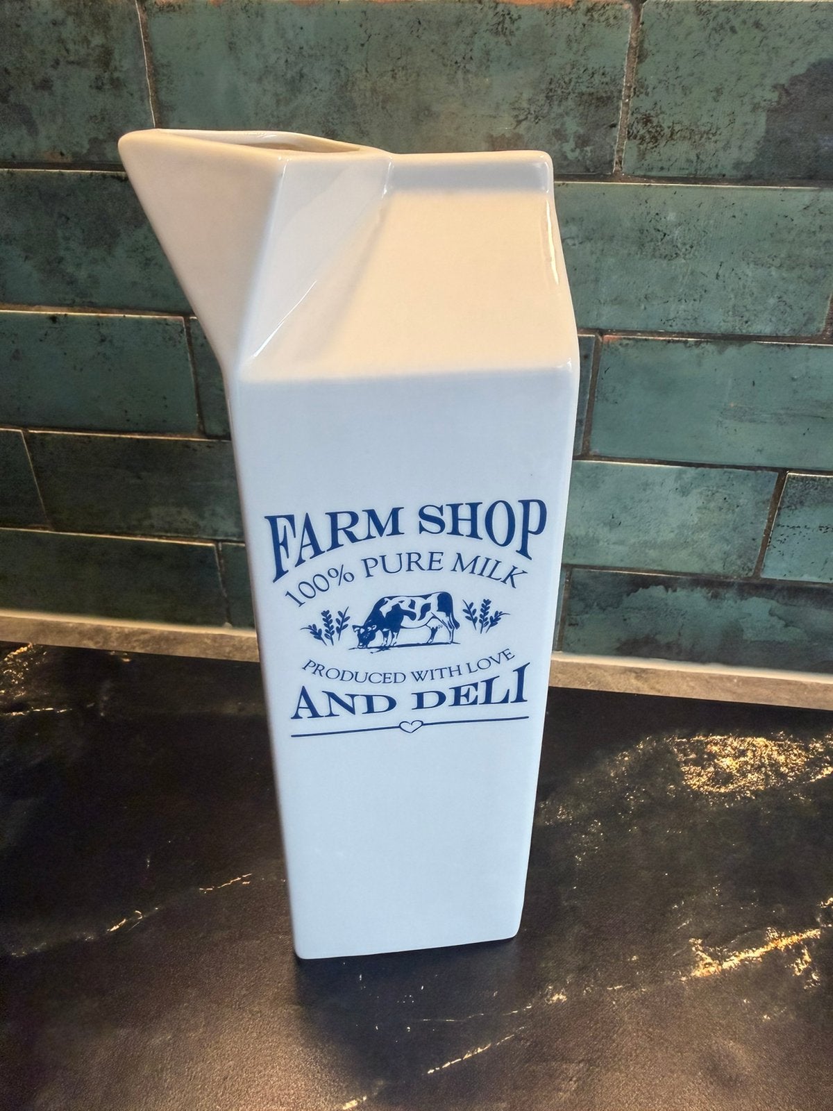 Riviera Maison melkpak / RM Farm shop and Daily, Ophalen, Steen, Wit, Nieuw