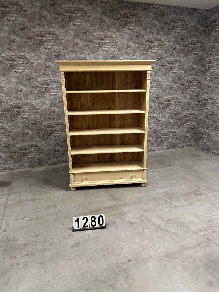 Grenen boekenkast nr.8831, Antiek, Gebruikt, 100 tot 150 cm, Ophalen of Verzenden