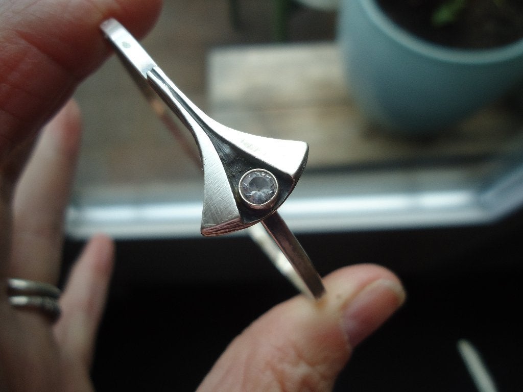 mooie echt zilveren spang armband finland KJP nordfrom, Met kristal, Gebruikt, Ophalen of Verzenden, Zilver