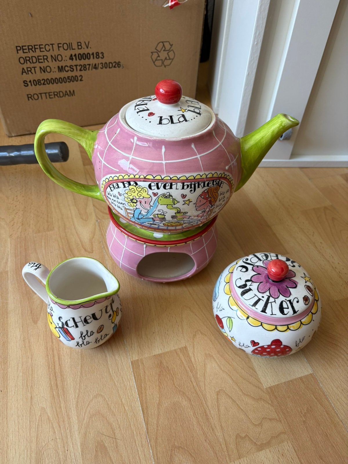 Blond amsterdam thee set, Huis en Inrichting, Ophalen, Vintage, Zo goed als nieuw, Theepot