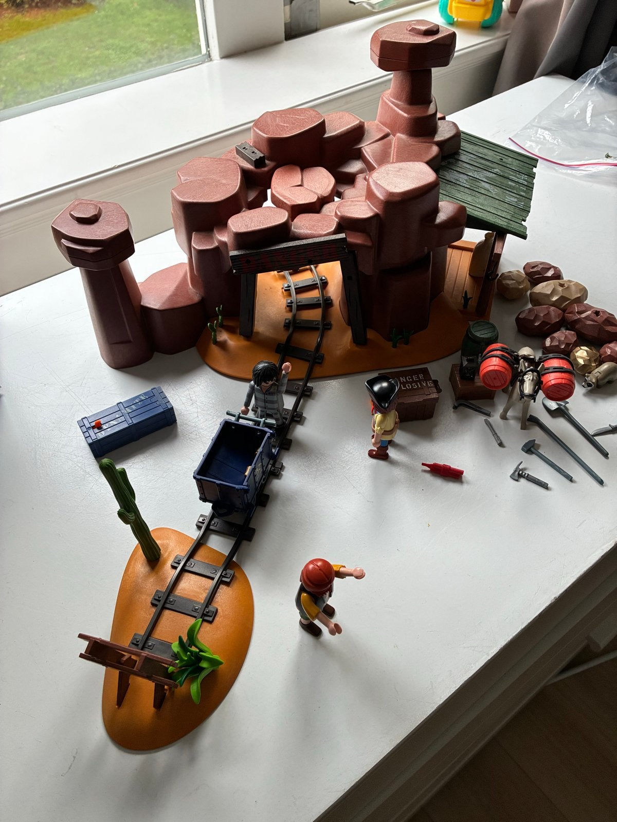 Playmobil Western Mijn met Spoorlijn en Figuren, Ophalen of Verzenden, Gebruikt, Jongen of Meisje
