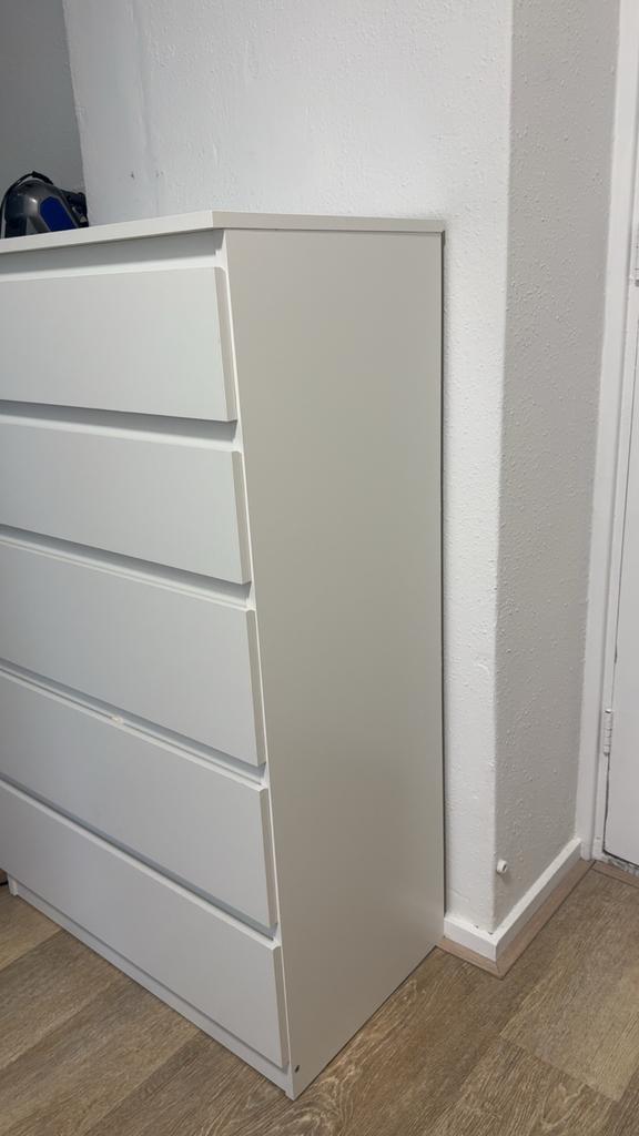 IKEA KULLEN Ladekast - 5 lades, wit, 70x40x112 cm, Gebruikt, 5 laden of meer, 100 tot 150 cm, 25 tot 50 cm