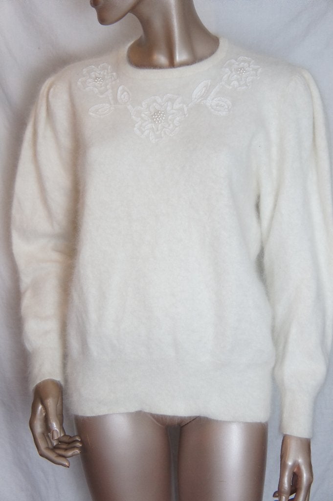 Trui WOOL ANGORA maat L, -, Verzenden, Wit, -