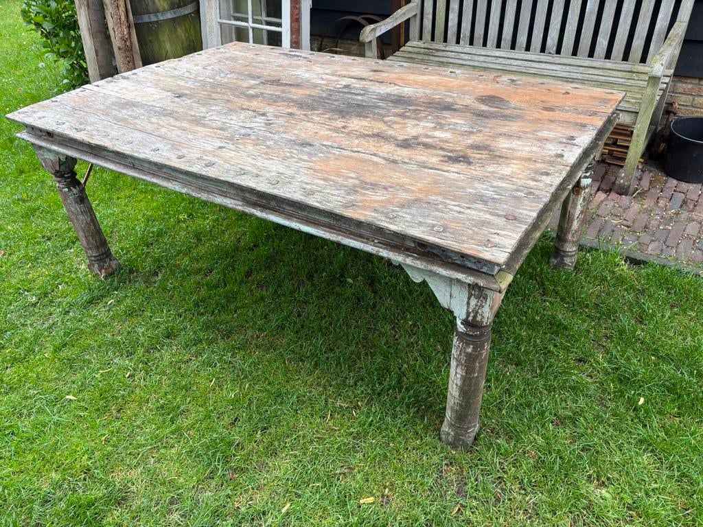 Teak houten tuintafel, Ophalen, Gebruikt, Rechthoekig, Hout
