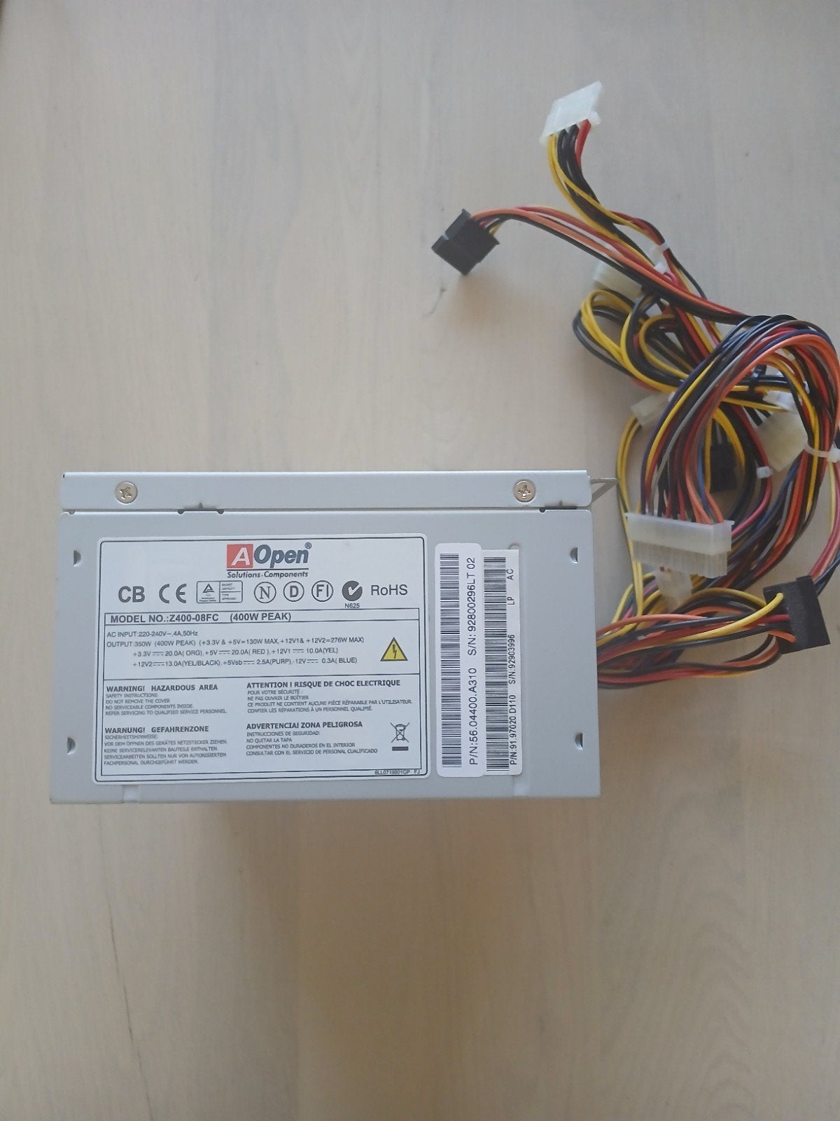 AOpen Z400-08FC 400W ATX Voeding, Computers en Software, Interne voedingen, Ophalen of Verzenden