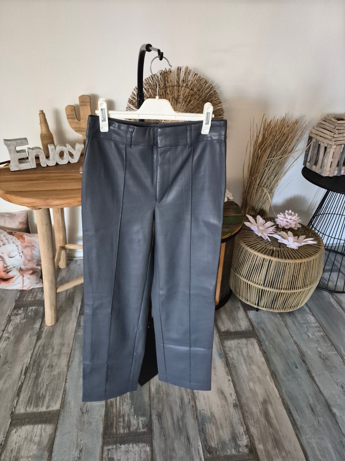 Lederlook broek grijs, Seven Sisters, Nieuw, Ophalen of Verzenden, Maat 36 (S)
