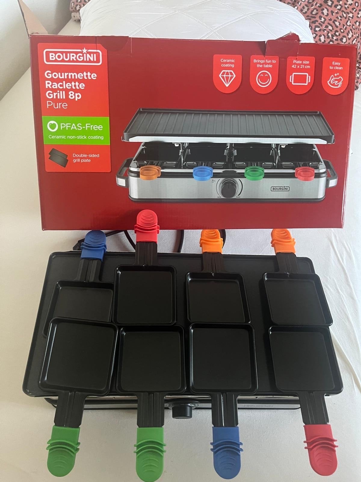 Bourgini Gourmette Raclette Grill 8p Pure PFAS-vrij, Ophalen of Verzenden, Nieuw