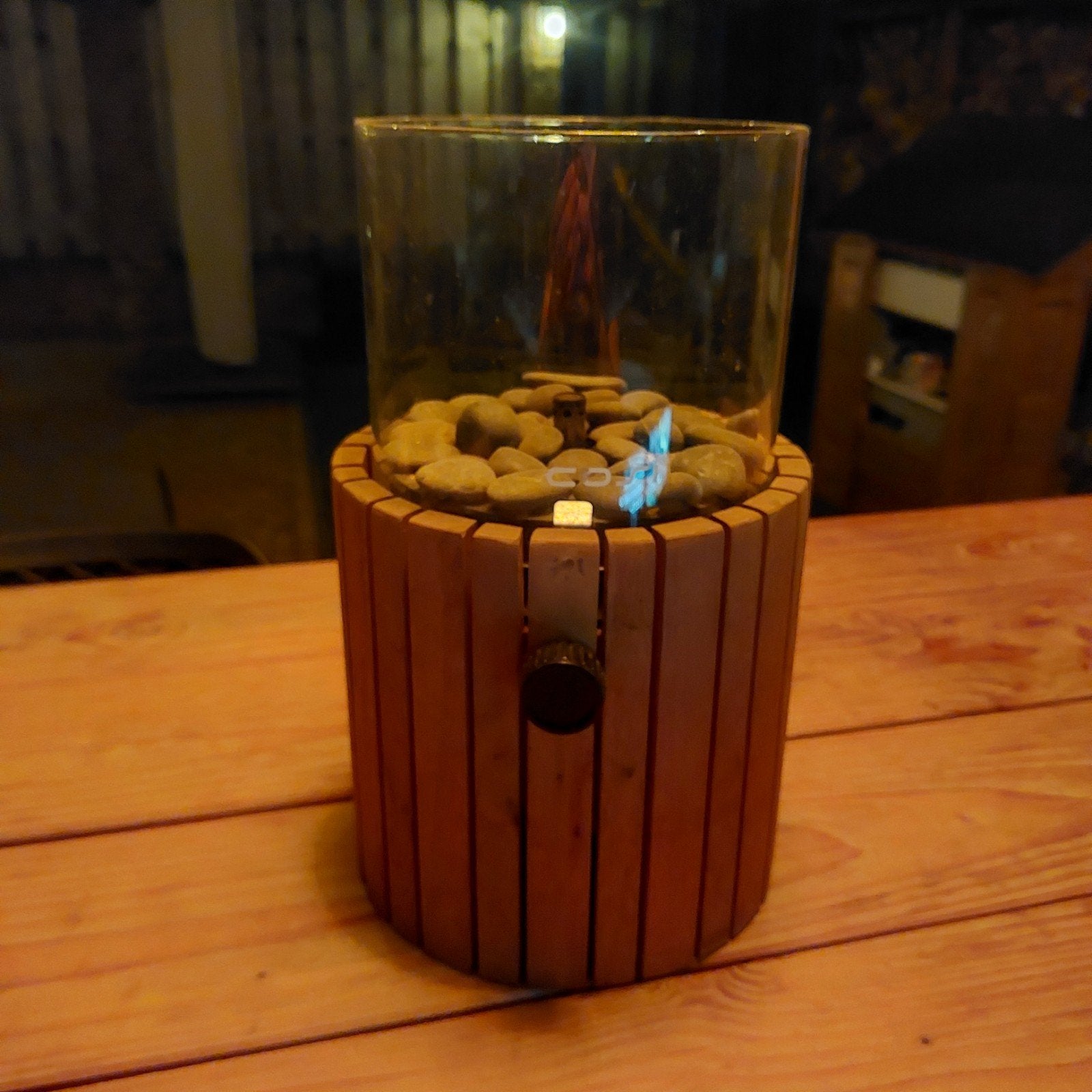 Cosi vuurkorf met glazen ombouw en decoratieve stenen, Tuin en Terras, Ophalen, Zo goed als nieuw, Vuurkorf