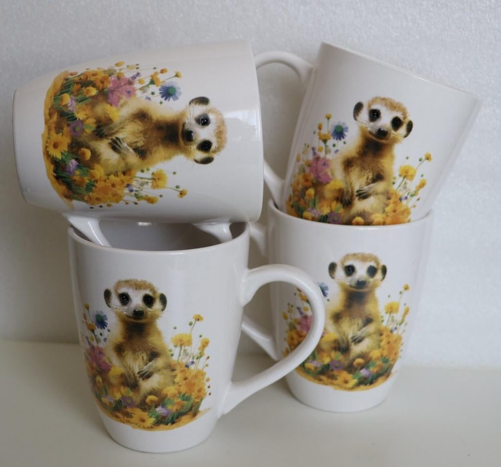 4 mokken / bekers Duo Tableware, stokstaartjes, Overige typen, Nieuw, Ophalen of Verzenden, Overige stijlen