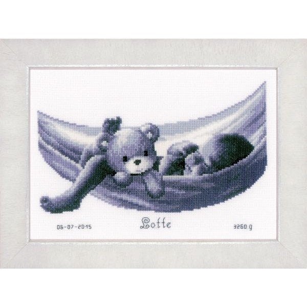Borduurpakket Geboortetegel Baby in hangmat pn0150906, ., Nieuw, Ophalen of Verzenden, .