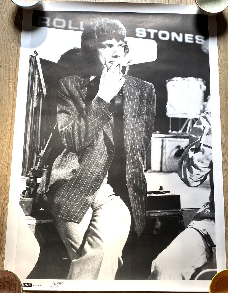 Zwart Witposter Mick Jagger - Rolling Stones Jan Olofsson, Rechthoekig Staand, Deurposter of groter, Ophalen of Verzenden, Zo goed als nieuw