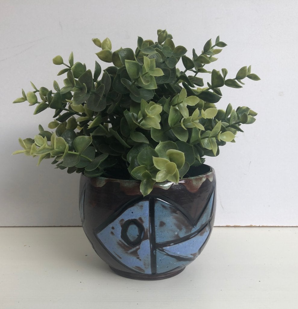 Henk Potters bloempot - Vis motief - Vintage, Antiek en Kunst, Ophalen of Verzenden