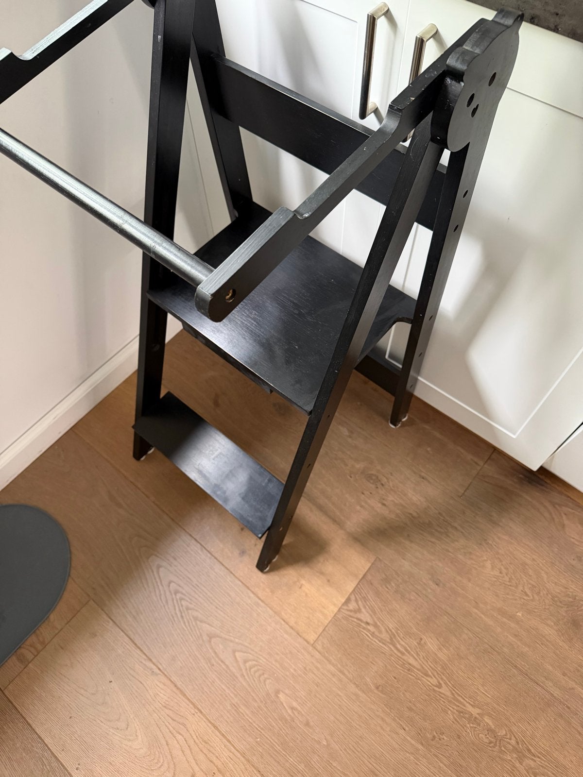 Zwarte houten opstapje/keukenhulp voor kinderen, Ophalen, Gebruikt, Hout