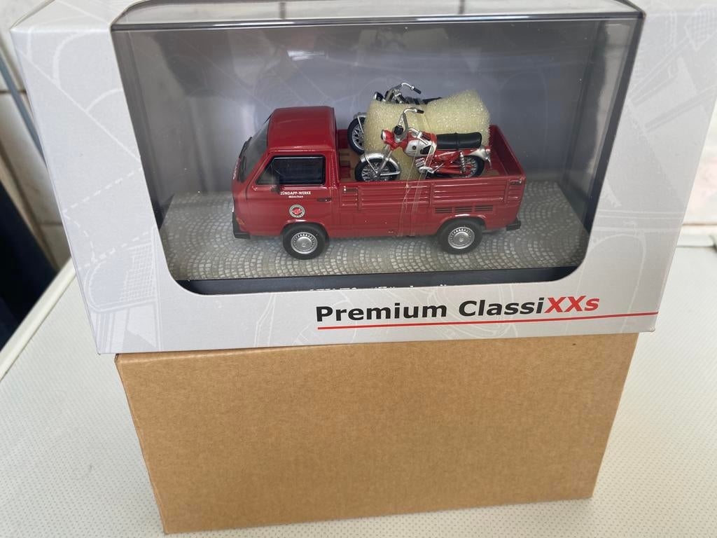 1:43 VOLKSWAGEN T3a pick up-geladen met 2 zundapp KS50, Ophalen of Verzenden, Nieuw, Auto, Overige merken