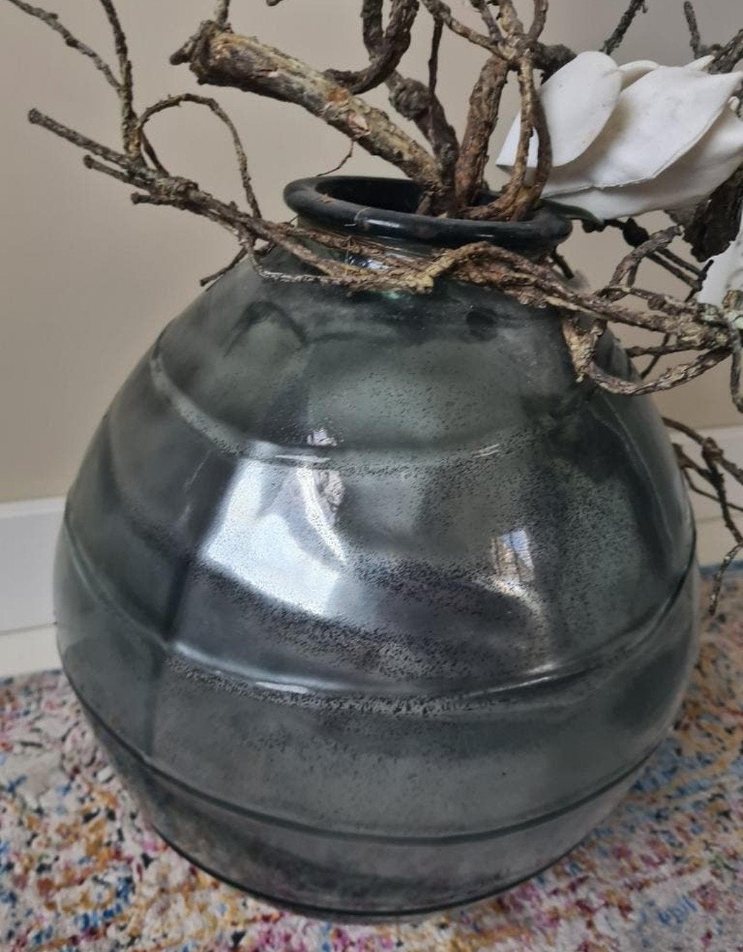 2 mooie vazen / vaas / pot. IJsblauw / zilverkleurig, Ophalen, Zo goed als nieuw, Grijs, Glas