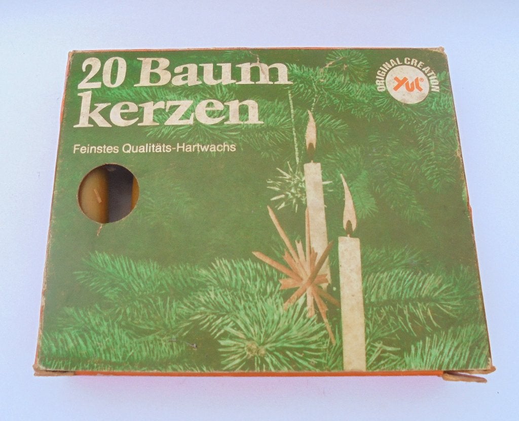 Oud doorsje met okergele kerstboomkaarsjes , ca 1960., Diversen, Kerst, Ophalen of Verzenden, Zo goed als nieuw