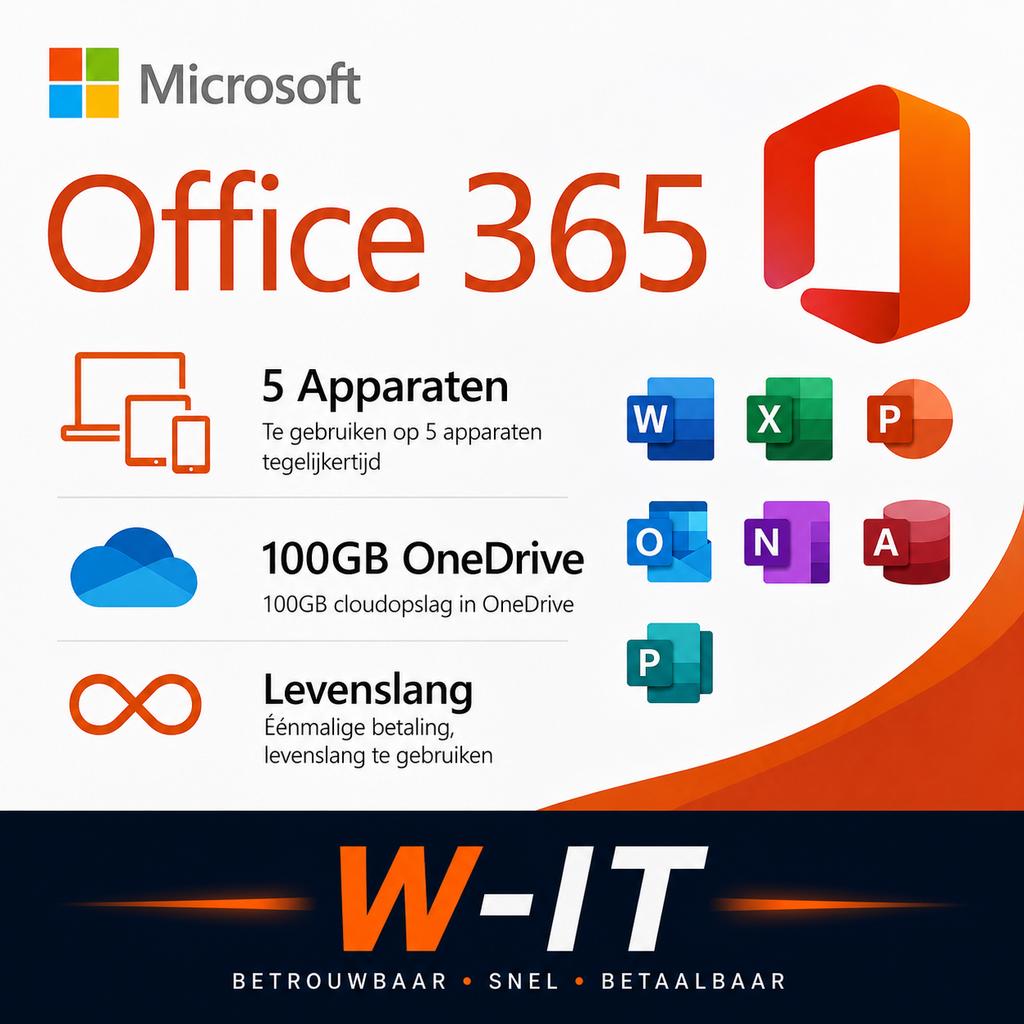 Microsoft Office 365 / 5 apparaten lifetime /Direct Geleverd, Computers en Software, Ophalen of Verzenden, Nieuw, Word, MacOS