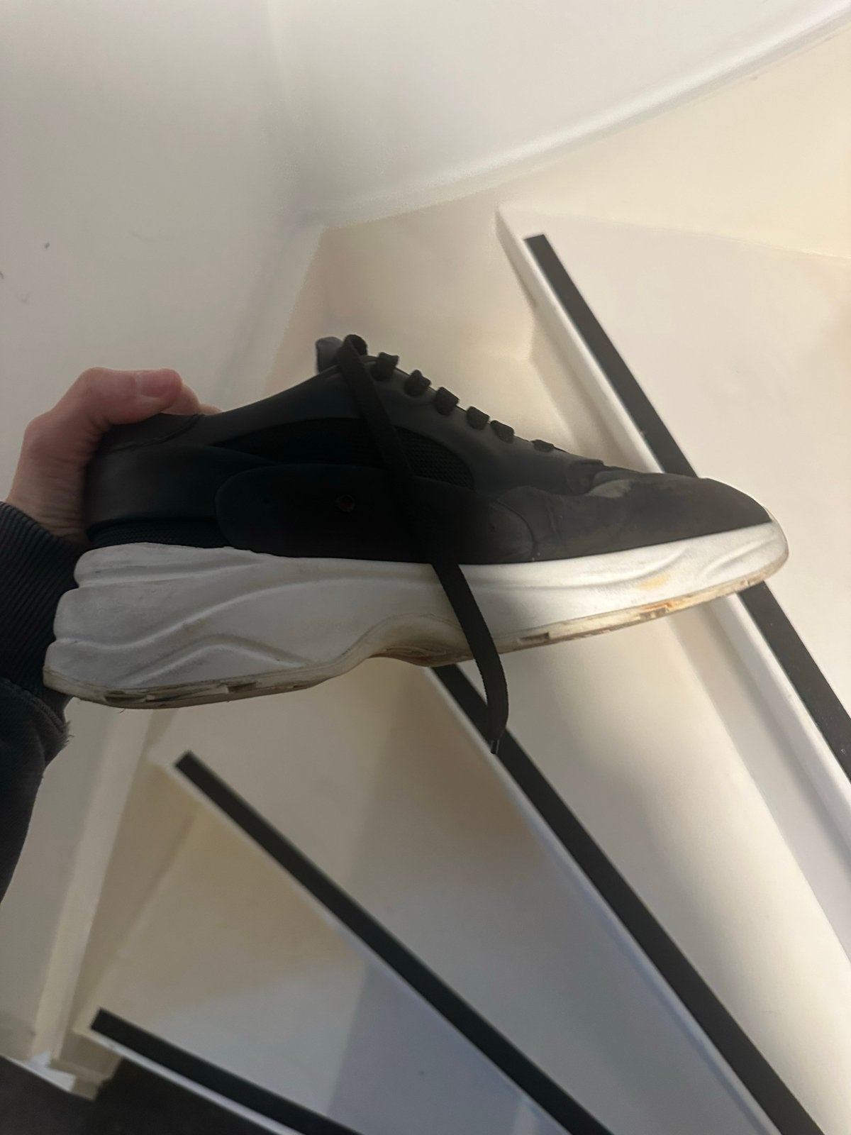 Zwarte Santoni sneakers - Maat 42, Kleding | Heren, Zwart, Ophalen of Verzenden, Sneakers of Gympen, Zo goed als nieuw