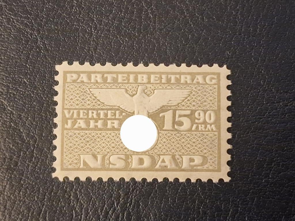 NSDAP contributiezegel Duitsland, Verzamelen, Ophalen of Verzenden, Duitsland, Embleem of Badge