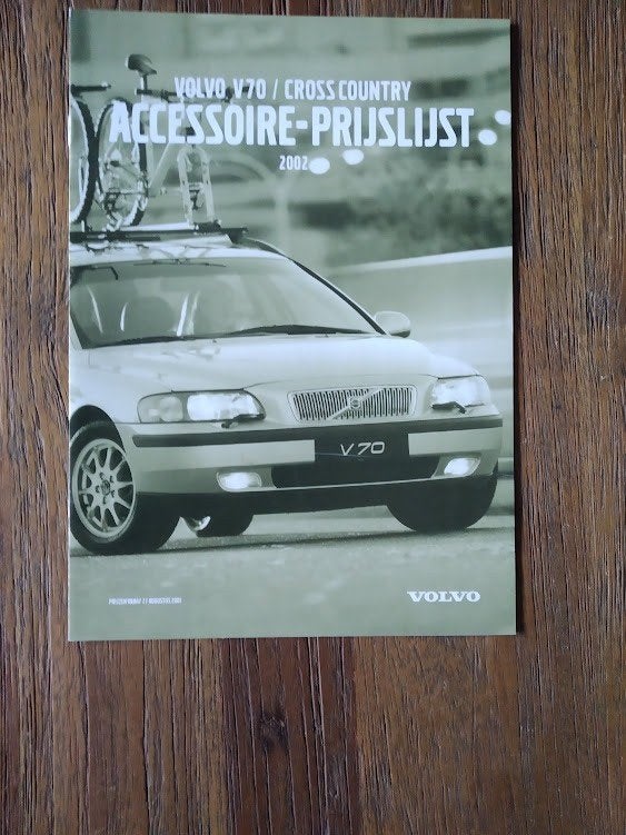 Volvo V 70 / Cross Country Accessoires Prijslijst 2002 8 p., Verzenden, Zo goed als nieuw, Volvo