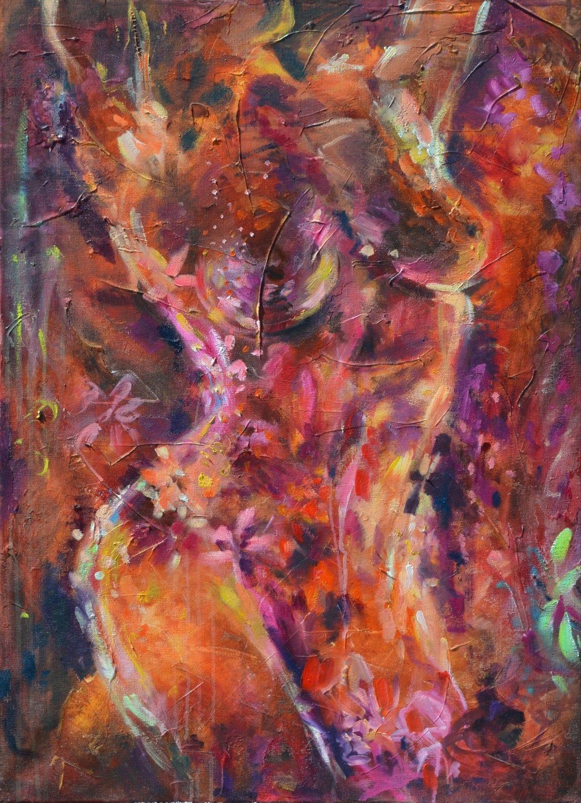Abstract Kleurrijk Naakt Portret, Ophalen of Verzenden