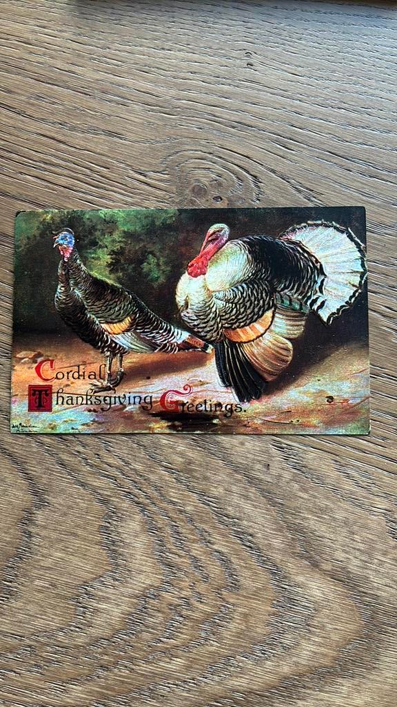 Thanksgiving. Mooie Reliefkaart. Kalkoenen., Ophalen of Verzenden, Voor 1920, Ongelopen