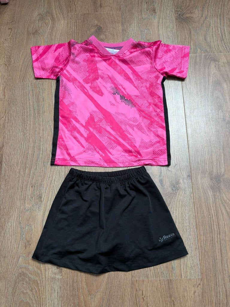 Reece hockeykleding set roze/zwart maat 128, Ophalen of Verzenden, Gebruikt, Kleding