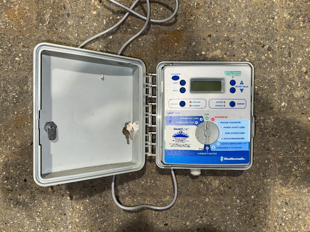 Complete beregeningsinstallatie, WeatherMatic + waterpomp, Ophalen, Zo goed als nieuw, Elektrisch, Beregeningspomp