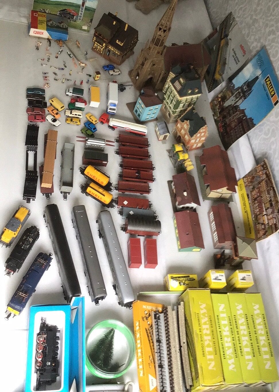 Lot vintage Marklin Treinen, locomotieven, rails scenery enz, Ophalen, Gebruikt, Wisselstroom, Märklin