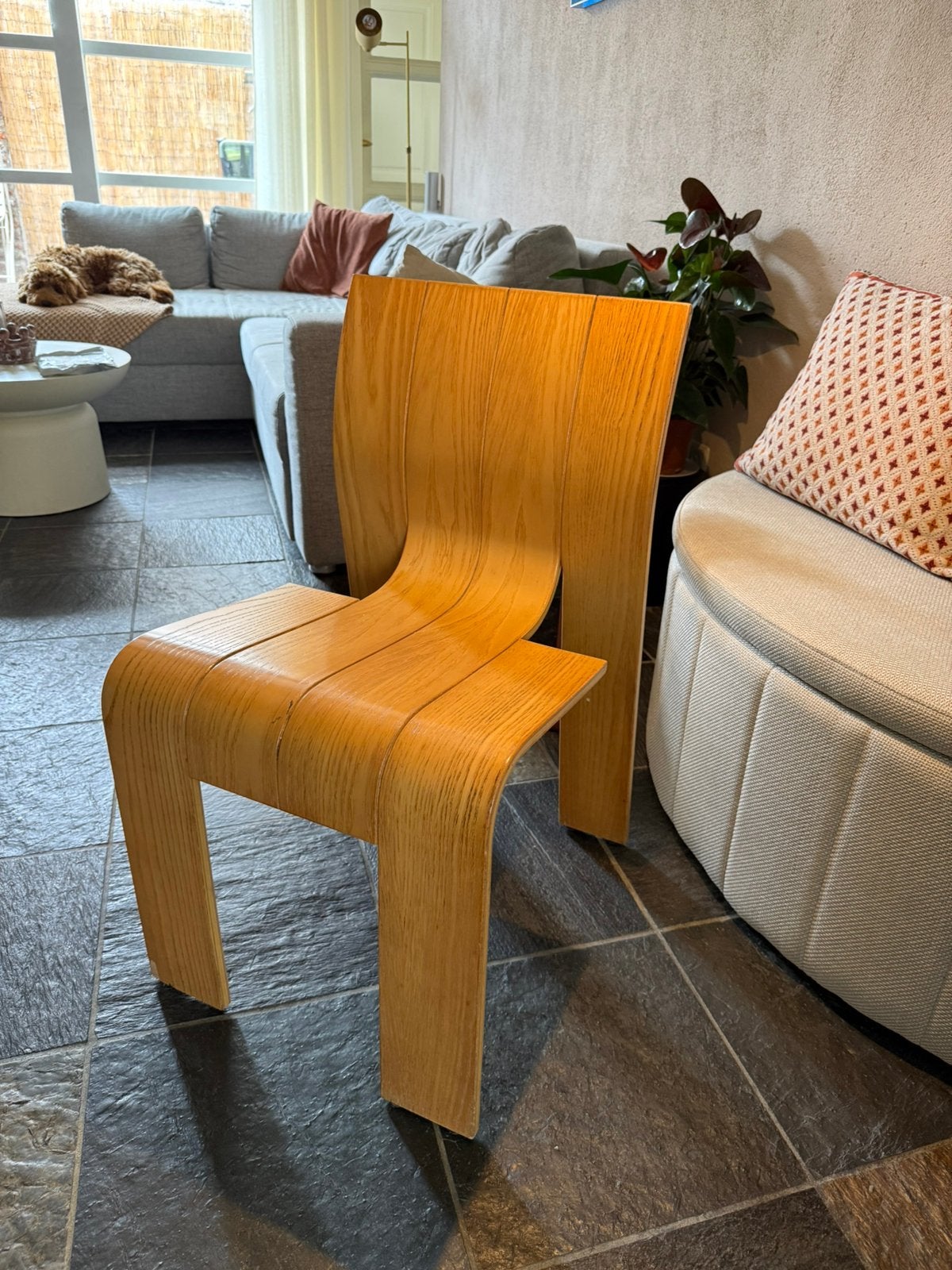 4x Gijs Bakker iconische jaren '70 design strip stoel, Huis en Inrichting, Stoelen, Ophalen, Overige kleuren, Zo goed als nieuw