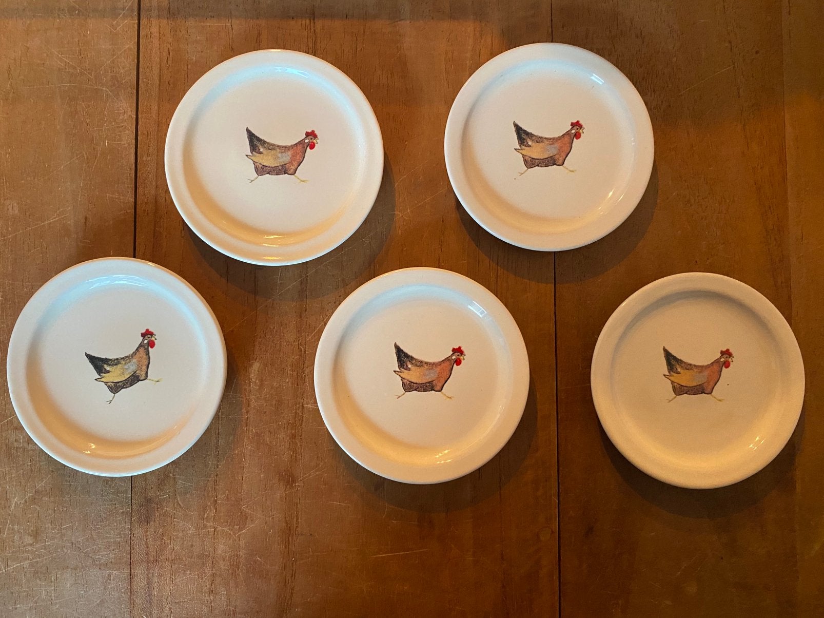 Set van 5 Ter Steege Rijssen 'Kip' schoteltjes, Ophalen of Verzenden