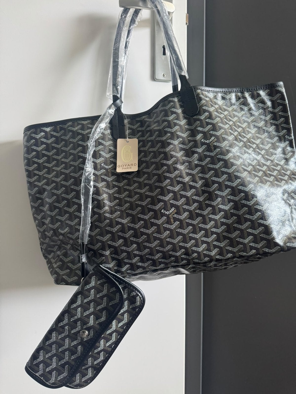 Goyard Shopper Tas met Pouch - Zwart/Bruin, Ophalen of Verzenden, Nieuw, Zwart, Shopper