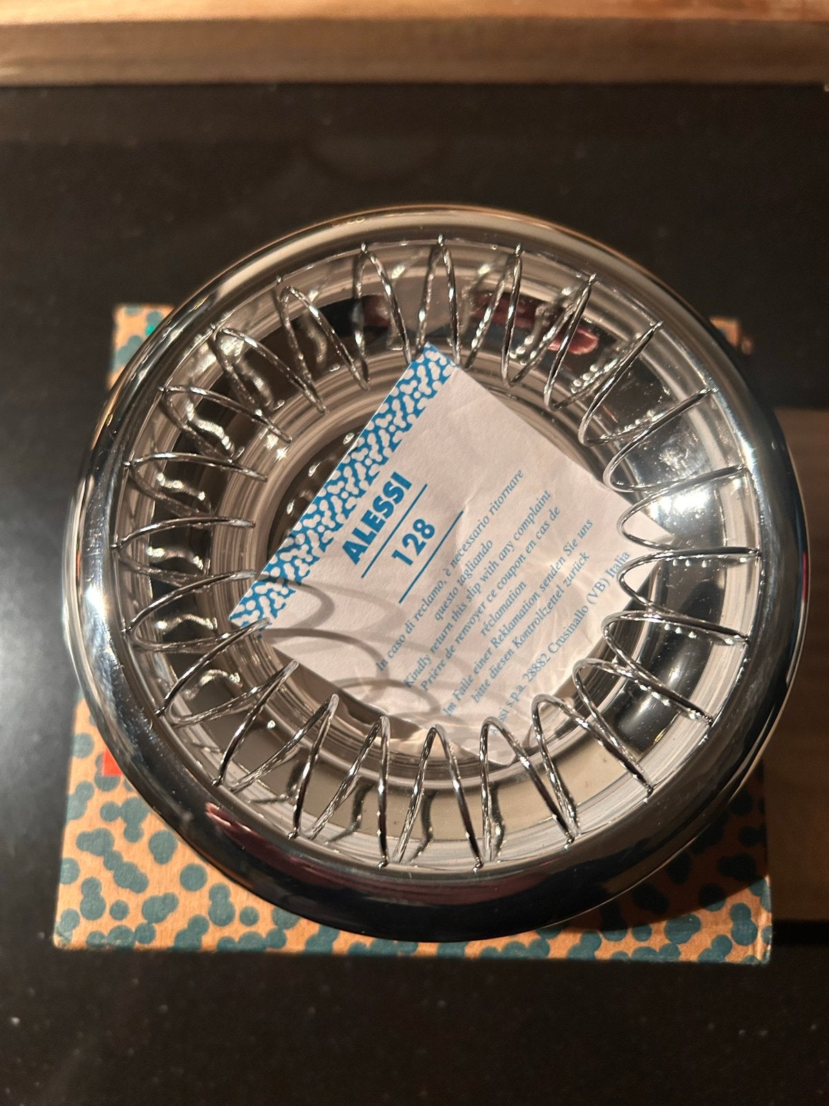 Alessi 7690.12 Asbak met spiraal - RVS, Nieuw, Ophalen of Verzenden, Zilver, Metaal