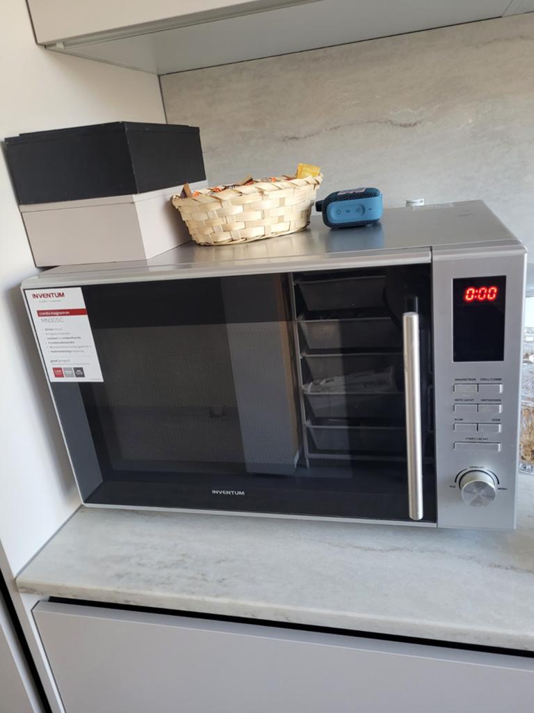Inventum MN305C Combimagnetron - 30 liter, zilver, Witgoed en Apparatuur, Magnetrons, Ophalen, Combimagnetron, Gebruikt, Draaiplateau