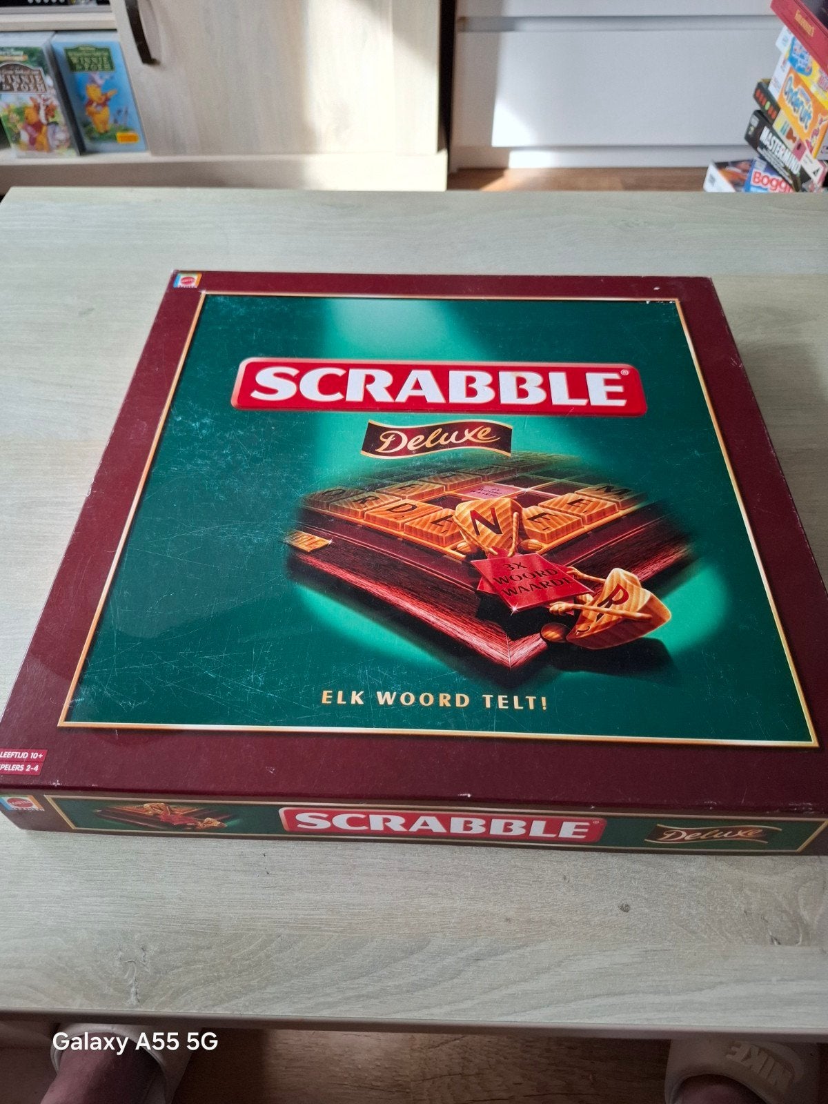 Scrabble Deluxe Bordspel - Compleet en in Goede Staat, Hobby en Vrije tijd, Gezelschapsspellen | Bordspellen, Mattel, Gebruikt