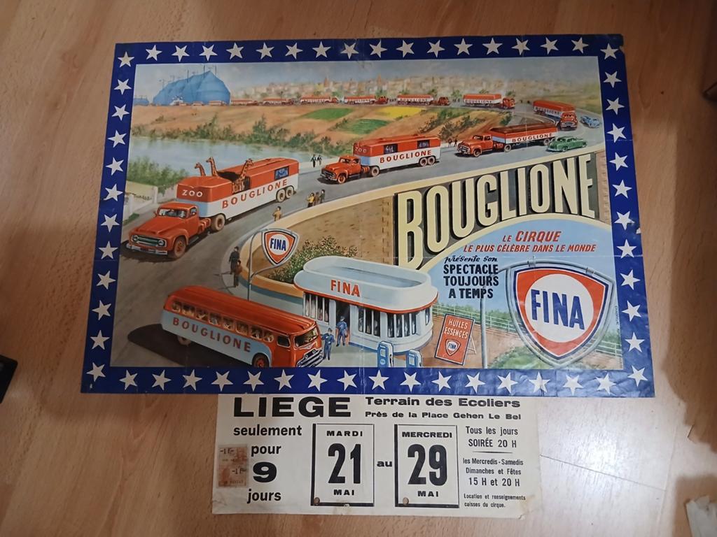 Zeer oude poster van circus Bouglione, Ophalen of Verzenden, Zo goed als nieuw, A1 t/m A3