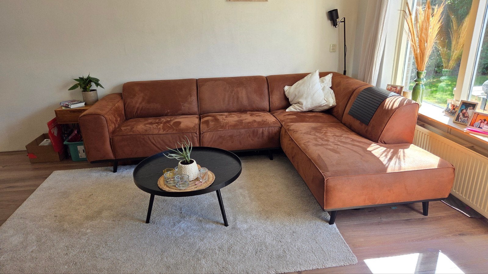 Bepurehome Woood Statement hoekbank, Ophalen, Zo goed als nieuw, Leer, Modern, Comfortabel, Hoekbank