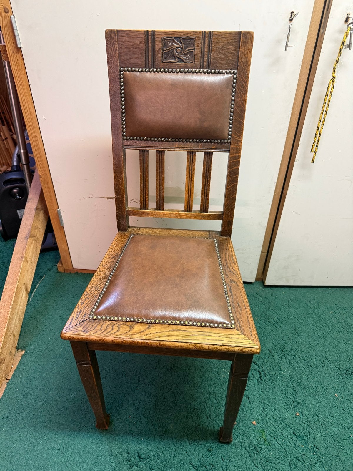 Set van 6 Arts & Crafts/Jugendstil stoelen in eikenhout, Ophalen of Verzenden