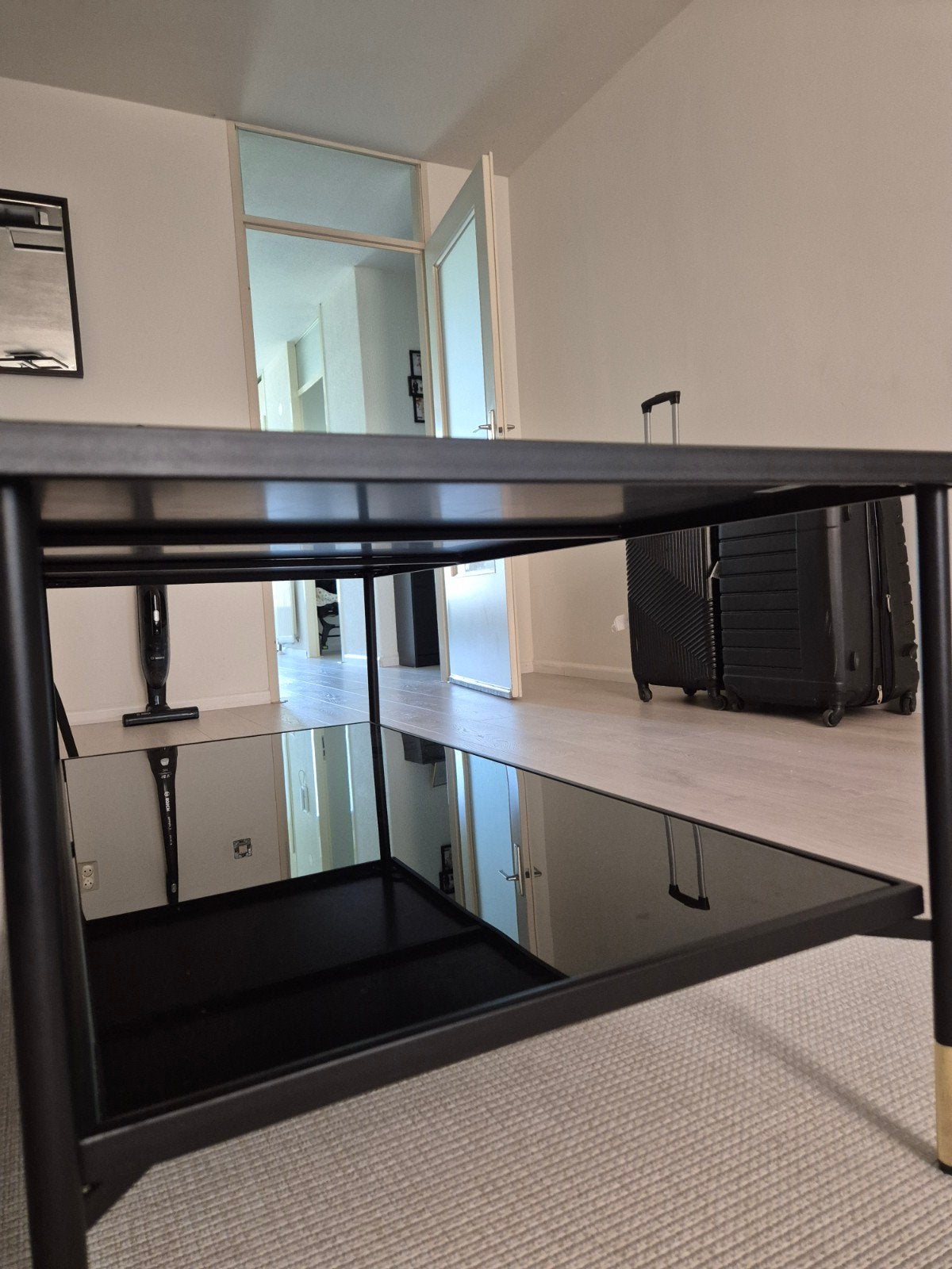 Zwarte ikea tafel. Goede staat!, Ophalen, Gebruikt, 50 tot 100 cm, Glas