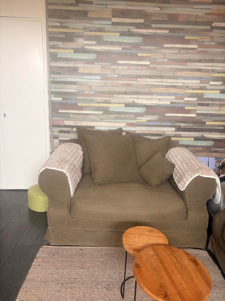Comfortabele 2-zits bank en fauteuil - bruin, Huizen en Kamers, Kamers te huur